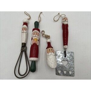 Midwest of Cannon Falls EDDIE WALKER Set of 4 Santa Kitchen Ornaments